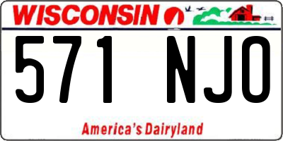 WI license plate 571NJO