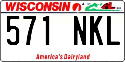 WI license plate 571NKL