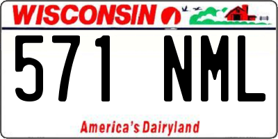 WI license plate 571NML