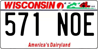 WI license plate 571NOE