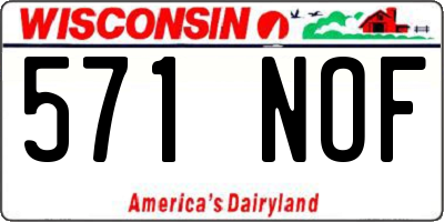 WI license plate 571NOF