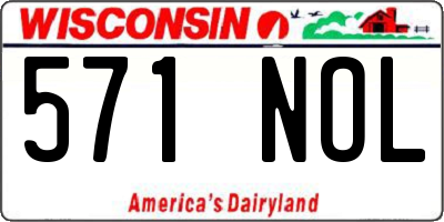 WI license plate 571NOL
