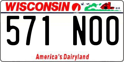 WI license plate 571NOO