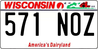 WI license plate 571NOZ
