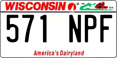WI license plate 571NPF