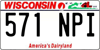 WI license plate 571NPI