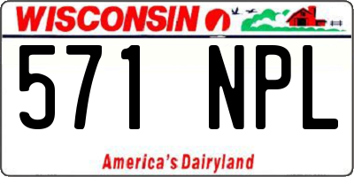 WI license plate 571NPL