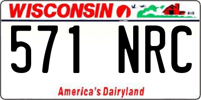 WI license plate 571NRC