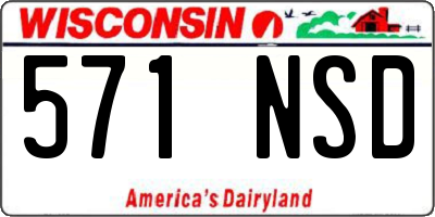 WI license plate 571NSD