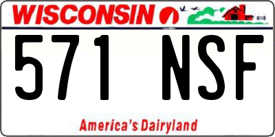 WI license plate 571NSF