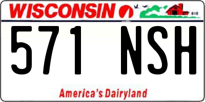 WI license plate 571NSH