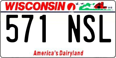 WI license plate 571NSL