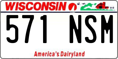WI license plate 571NSM