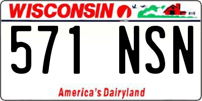WI license plate 571NSN