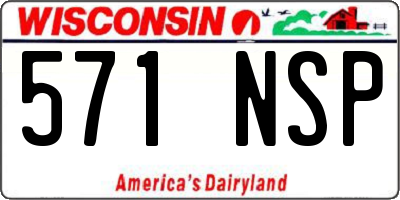 WI license plate 571NSP