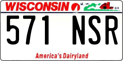 WI license plate 571NSR