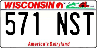 WI license plate 571NST