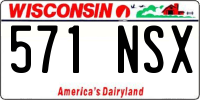 WI license plate 571NSX