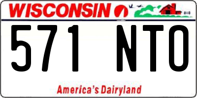 WI license plate 571NTO