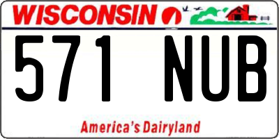WI license plate 571NUB