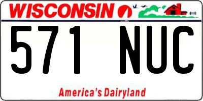 WI license plate 571NUC
