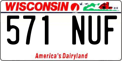 WI license plate 571NUF