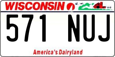 WI license plate 571NUJ