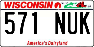 WI license plate 571NUK