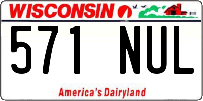 WI license plate 571NUL