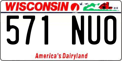 WI license plate 571NUO