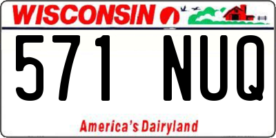 WI license plate 571NUQ