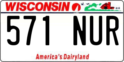 WI license plate 571NUR