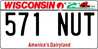 WI license plate 571NUT