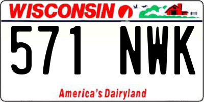 WI license plate 571NWK