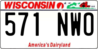 WI license plate 571NWO