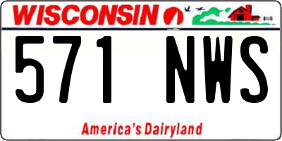 WI license plate 571NWS