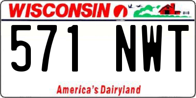 WI license plate 571NWT