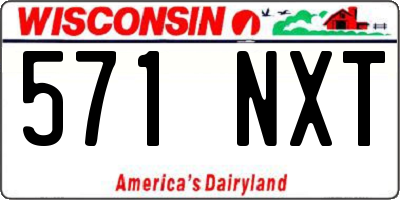 WI license plate 571NXT