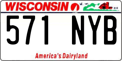 WI license plate 571NYB