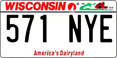 WI license plate 571NYE