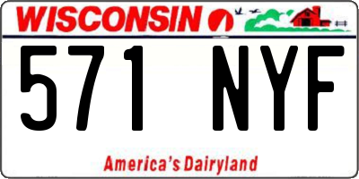 WI license plate 571NYF