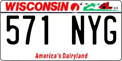WI license plate 571NYG