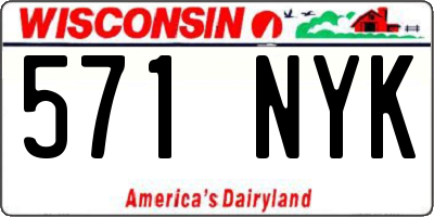 WI license plate 571NYK