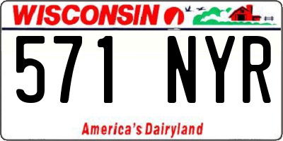 WI license plate 571NYR