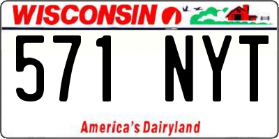 WI license plate 571NYT