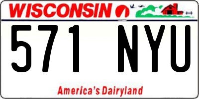 WI license plate 571NYU