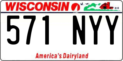 WI license plate 571NYY