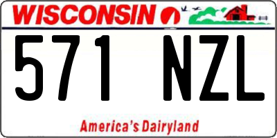 WI license plate 571NZL