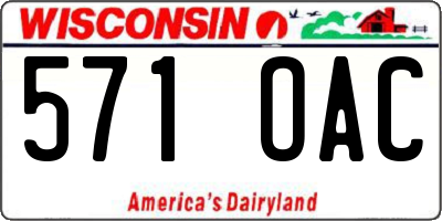 WI license plate 571OAC
