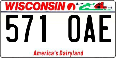 WI license plate 571OAE